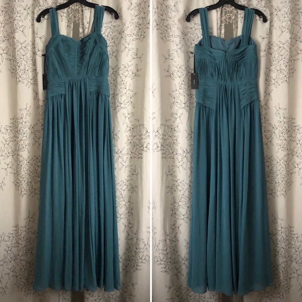 Vera Wang Teal Evening Maxi Dress Sz 2/Small